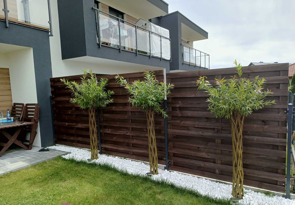 Płot Panele przęsła ogrodzeniowe lamelowe drewniane BARDZO SOLIDNIE