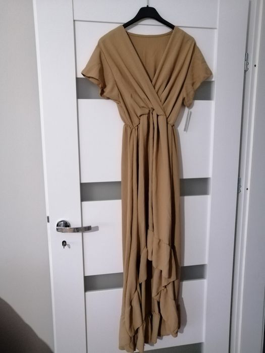 Nowa Sukienka karmelowa asymetryczna s m L new collection