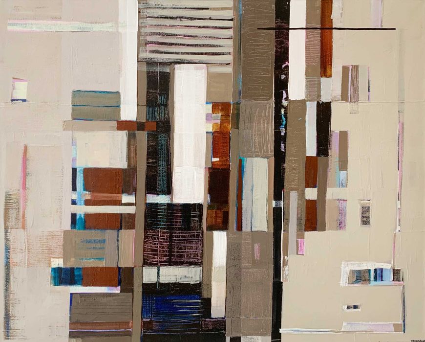 Obraz na płótnie Iwona Delińska Kompozycja 2005 abstrakcyjny geometryc