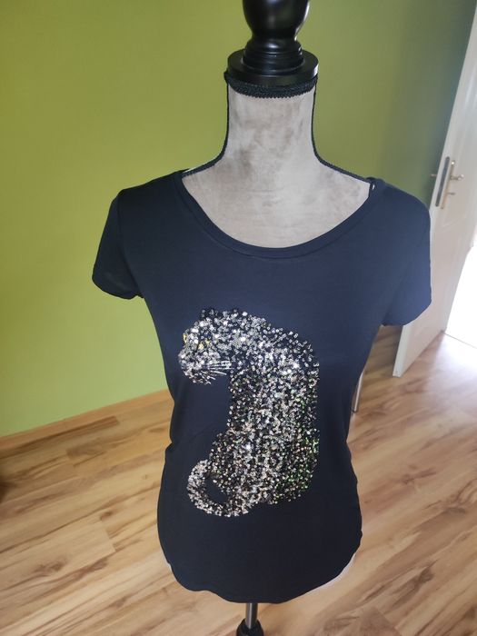 T-shirt damski z cekinami,