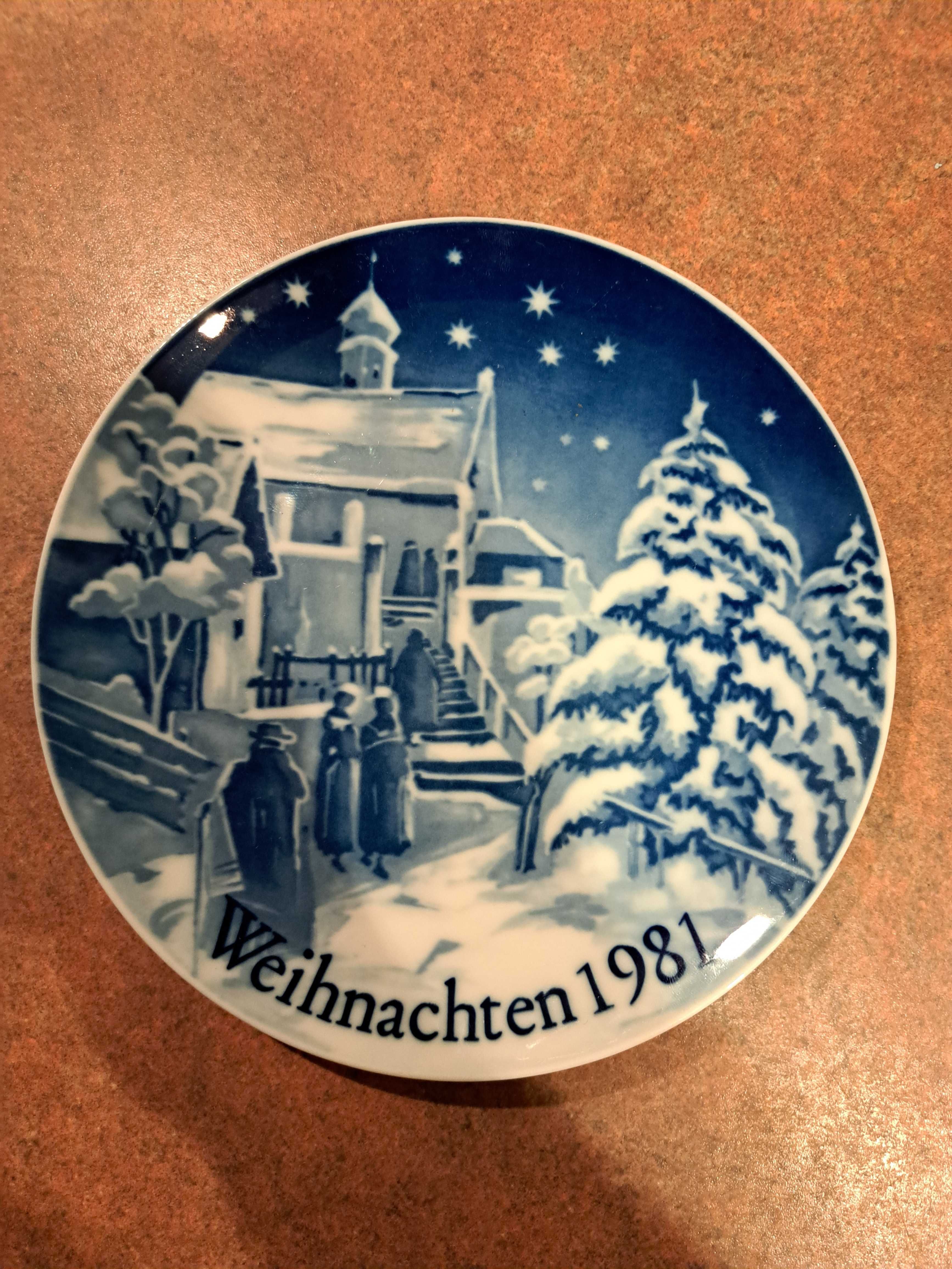 Porcelanowy talerz kolekcjonerski, Weihnachten, 1981 r