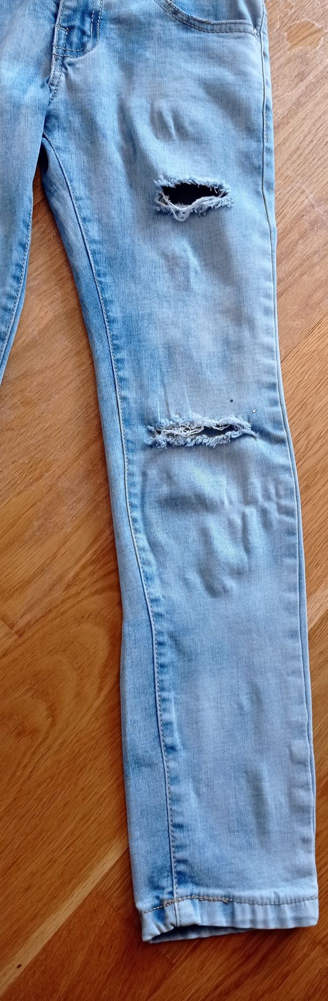 US Kids & Styl jasnoniebieski jeansowy kombinezon dziewczęcy r. 8 lat