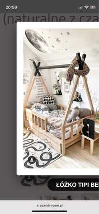Drewniane łóżko - domek