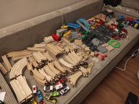 Kolejka drewniana - ogromny zestaw (Ikea, lidl, brio)