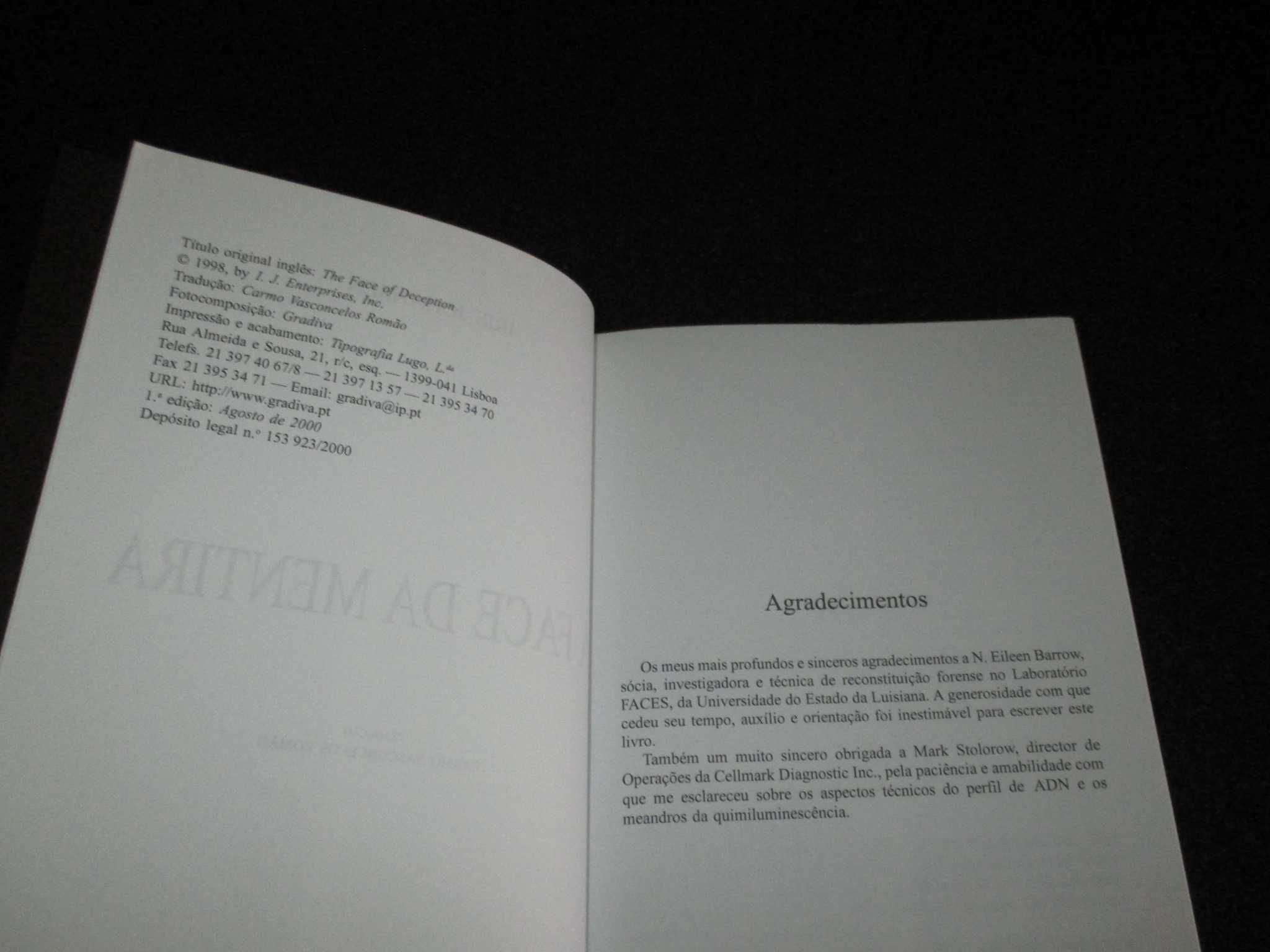 Livro A Face da Mentira Iris Johansen Gradiva
