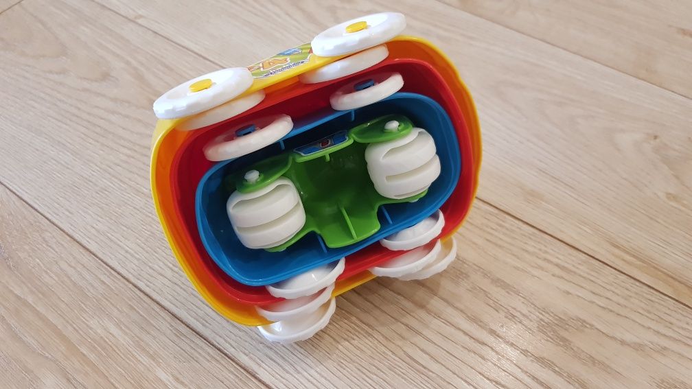 Aligator krokodyl Fisher Price, wieża auta Clementoni