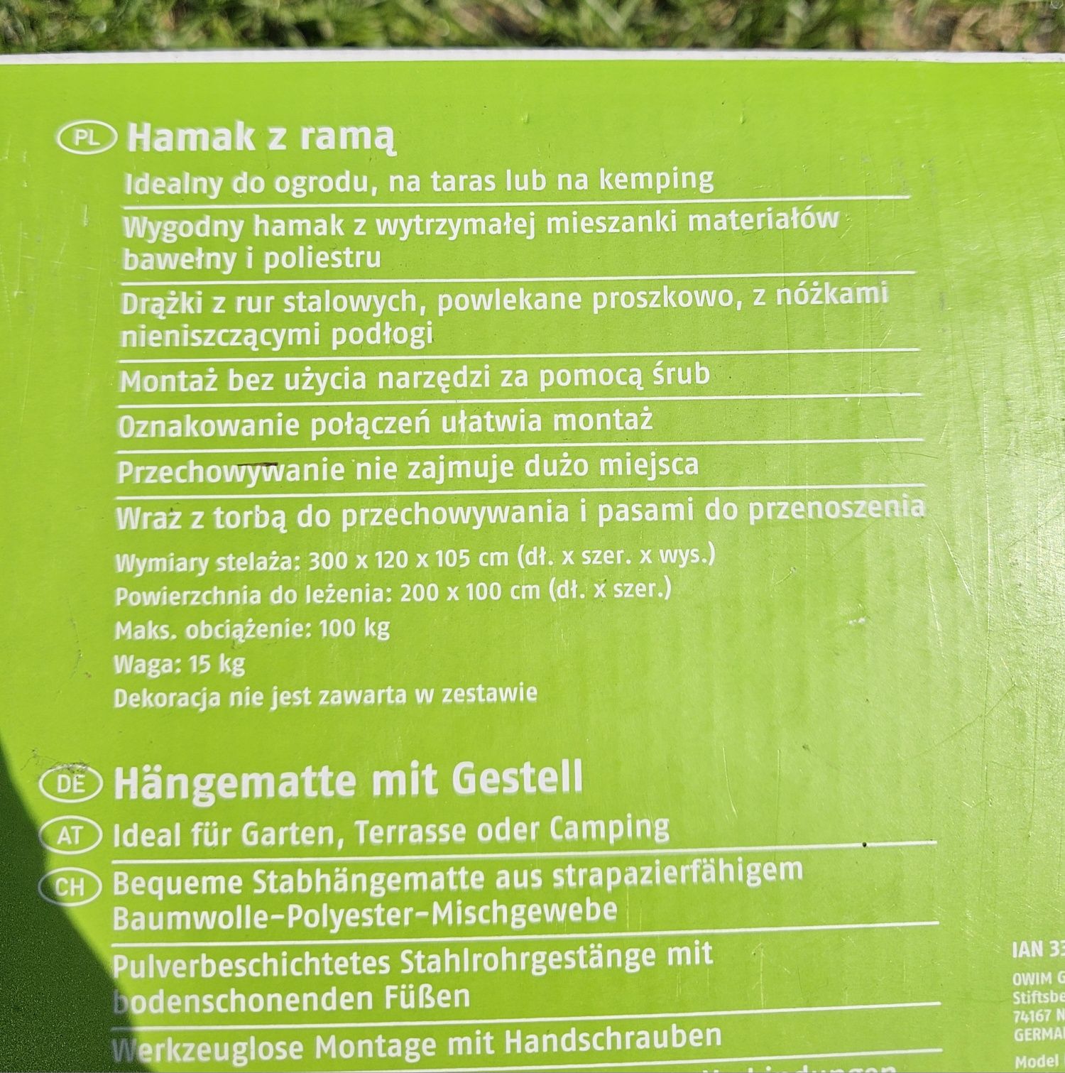 Hamak ze stelażem