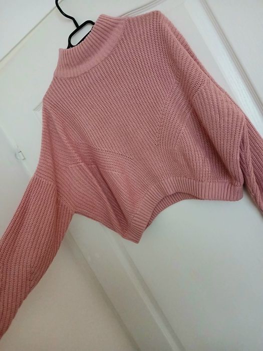 Sweter półgolf oversize crop top XS-M