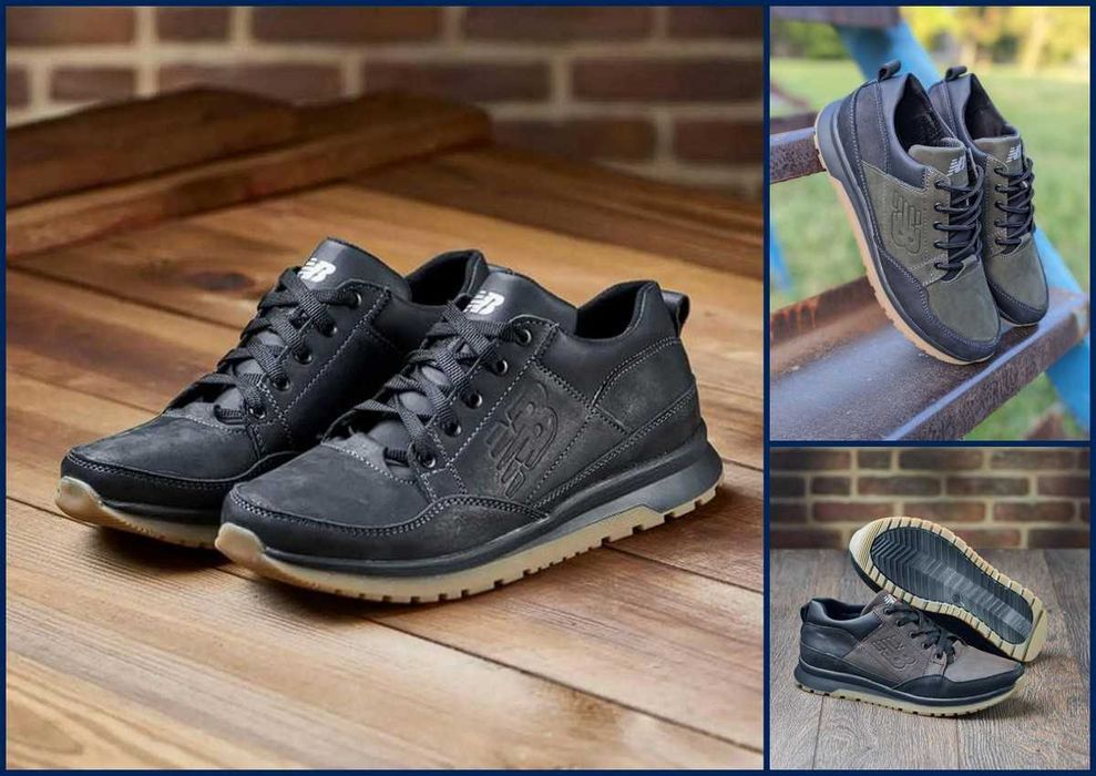 Чоловічі кросівки шкіра New Balance Весна Мужские кожаные кроссовки