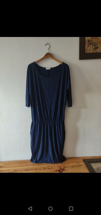 Sukienka basic granatowa dresówka - wiskoza - (No)Sens