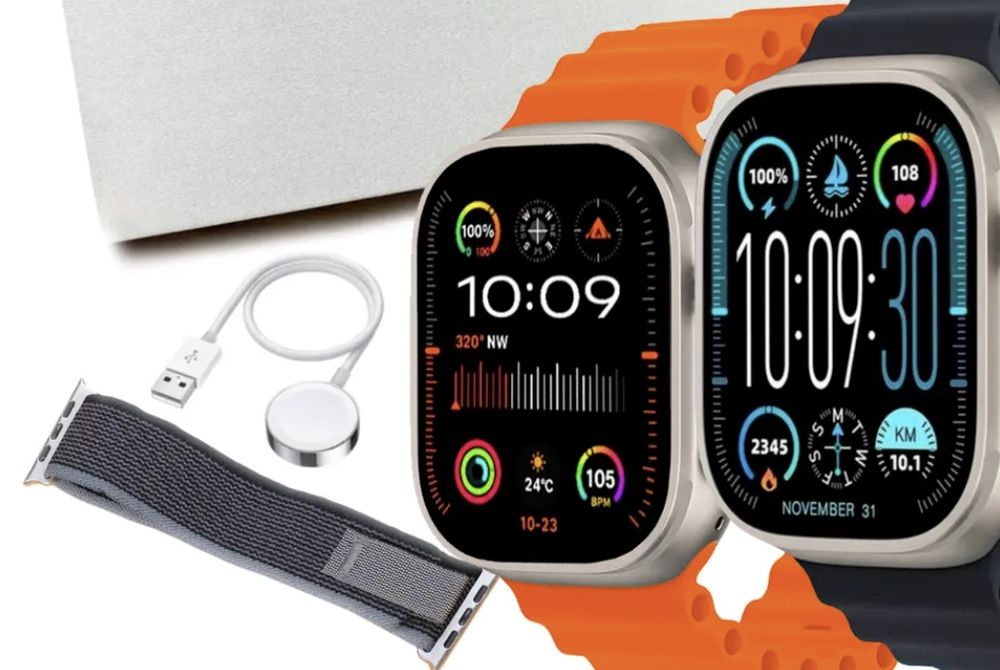 Smartwatch Hk10 Ultra 3 Amoled Chat Gpt Srebrna Koperta Czarny Pasek