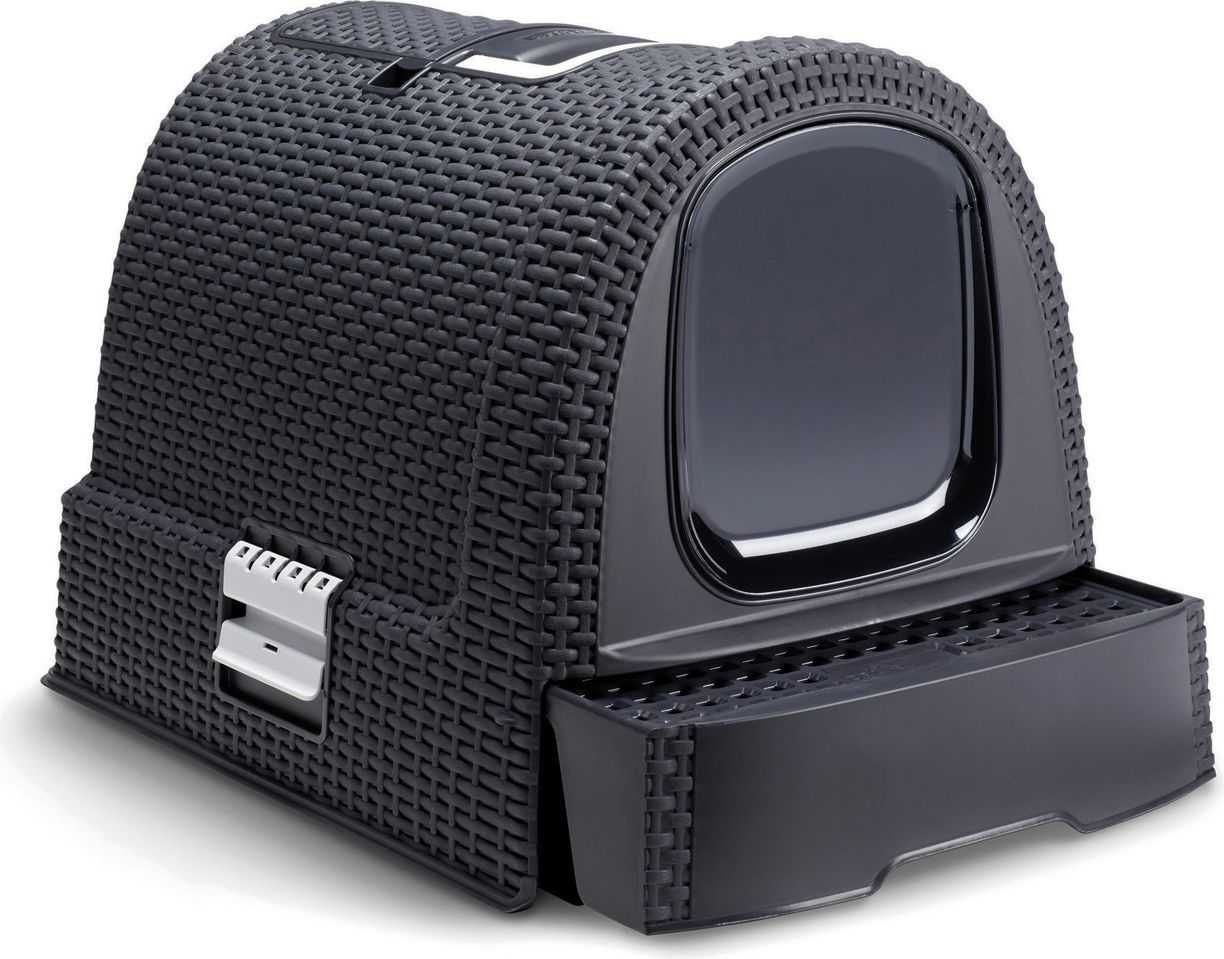 Kuweta Curver Pet Life zamykana z filtrem i łopatką Antracyt + MATA
