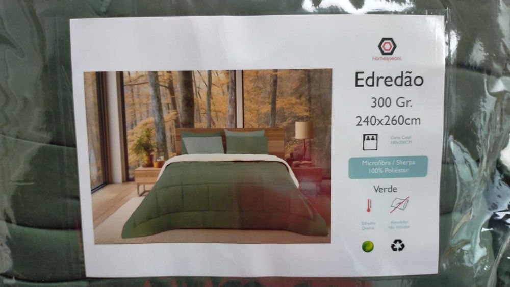 Edredão reversível (microfibra e sherpa) Homespecial (verde 240x260cm)