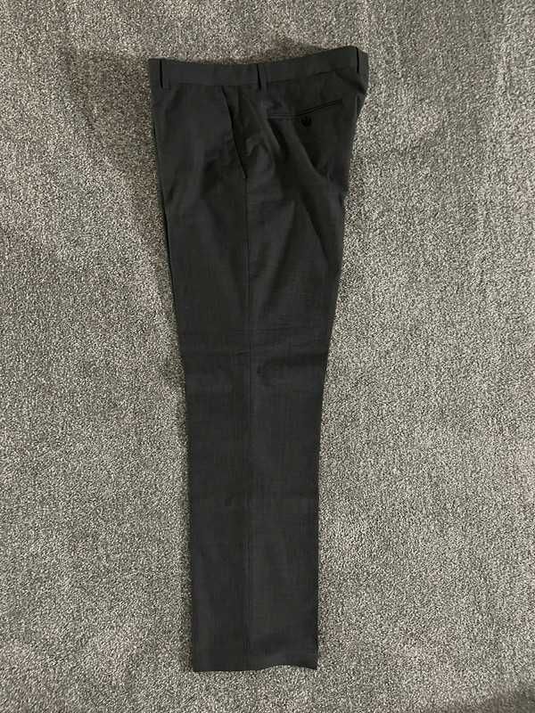 Męskie spodnie garniturowe H&M 54 szare regular fit