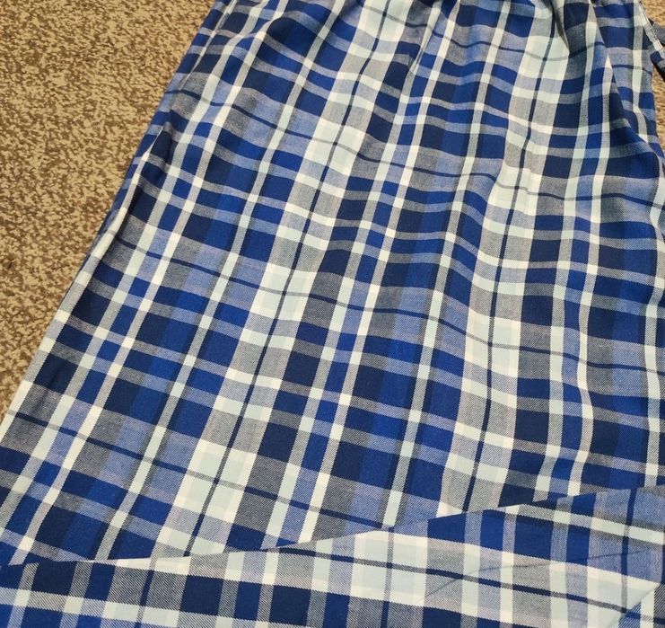 Піжамні бавовняні штани у клітинку