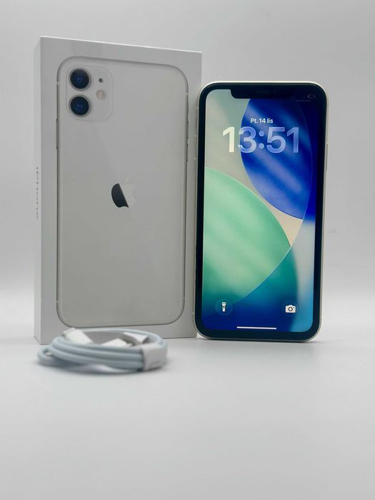 iPhone 11 64GB Biały - Bez blokad - Komplet