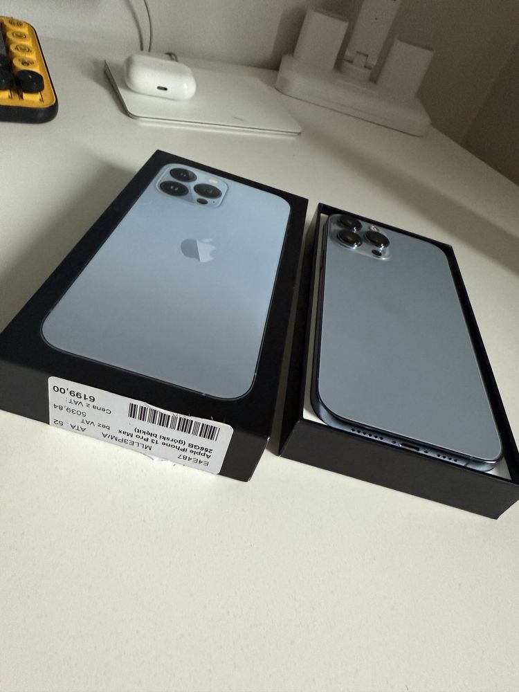 iPhone 13 Pro Max 256gb Sierra Blue Idealny Oryg Bateria 93%