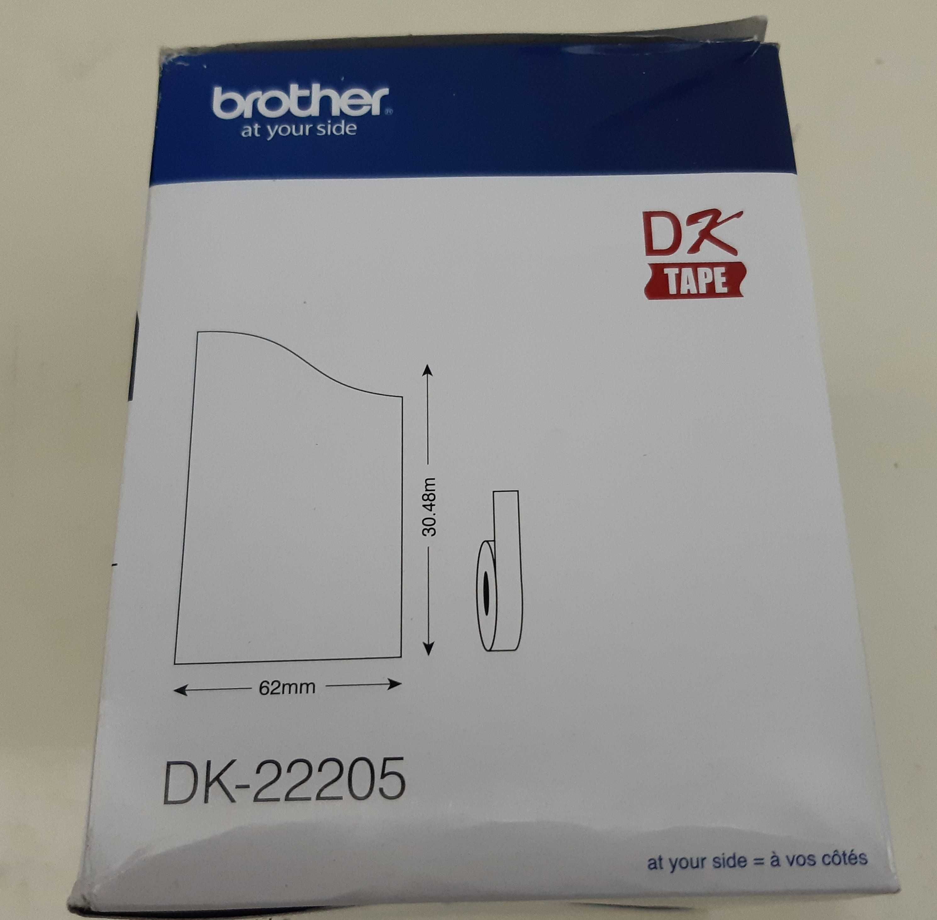 Caixa Fita Contínua Papel Térmico Autocolante Branco BROTHER DK-22205