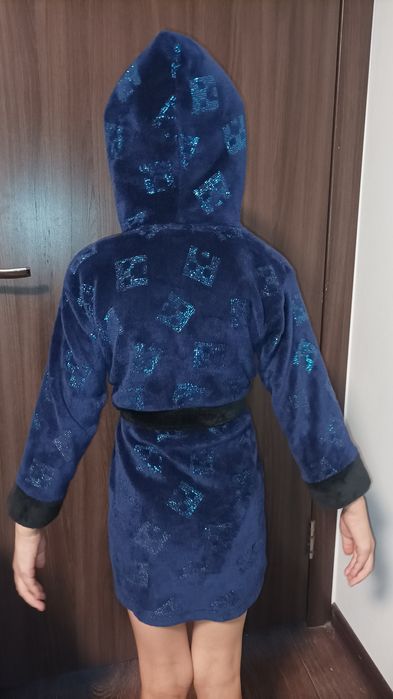 Детский теплый плюшевый худи толстовка халат Minecraft