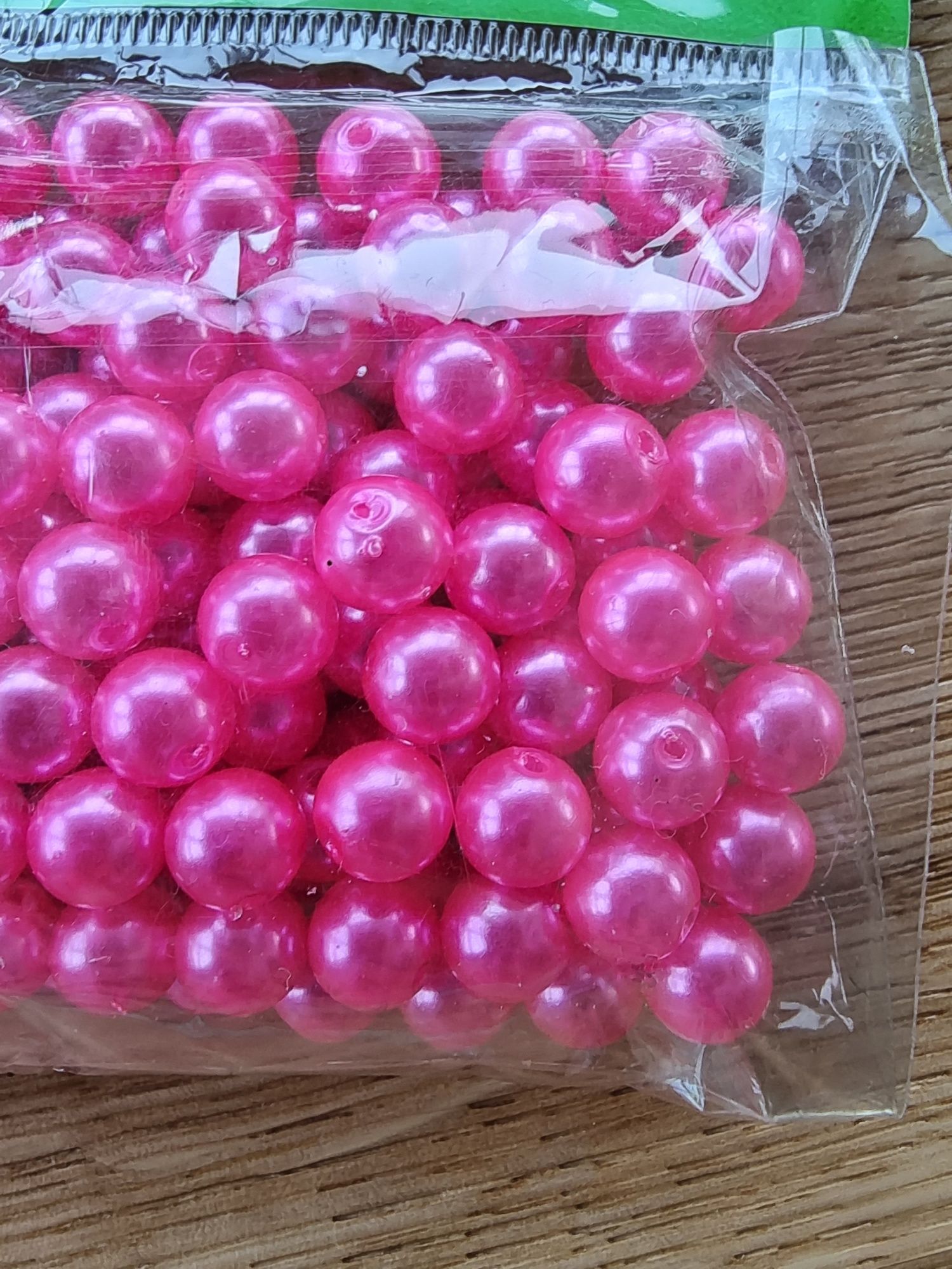 Perełki ozdobne dekoracyjne różowe koraliki z dziurką perłowe