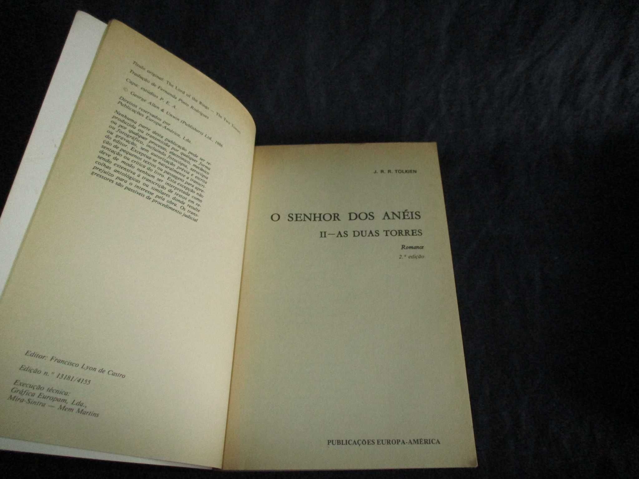 Livros Trilogia O Senhor dos Anéis Tolkien Volume II As Duas Torres