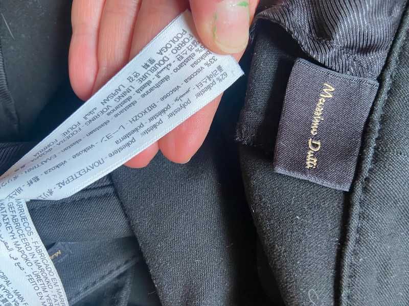 Massimo dutti 42 czarne proste spodnie przeszycia jakosc