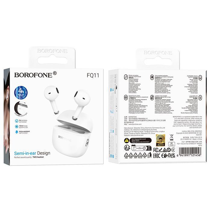 Borofone Słuchawki Bluetooth TWS FQ11 Sound białe