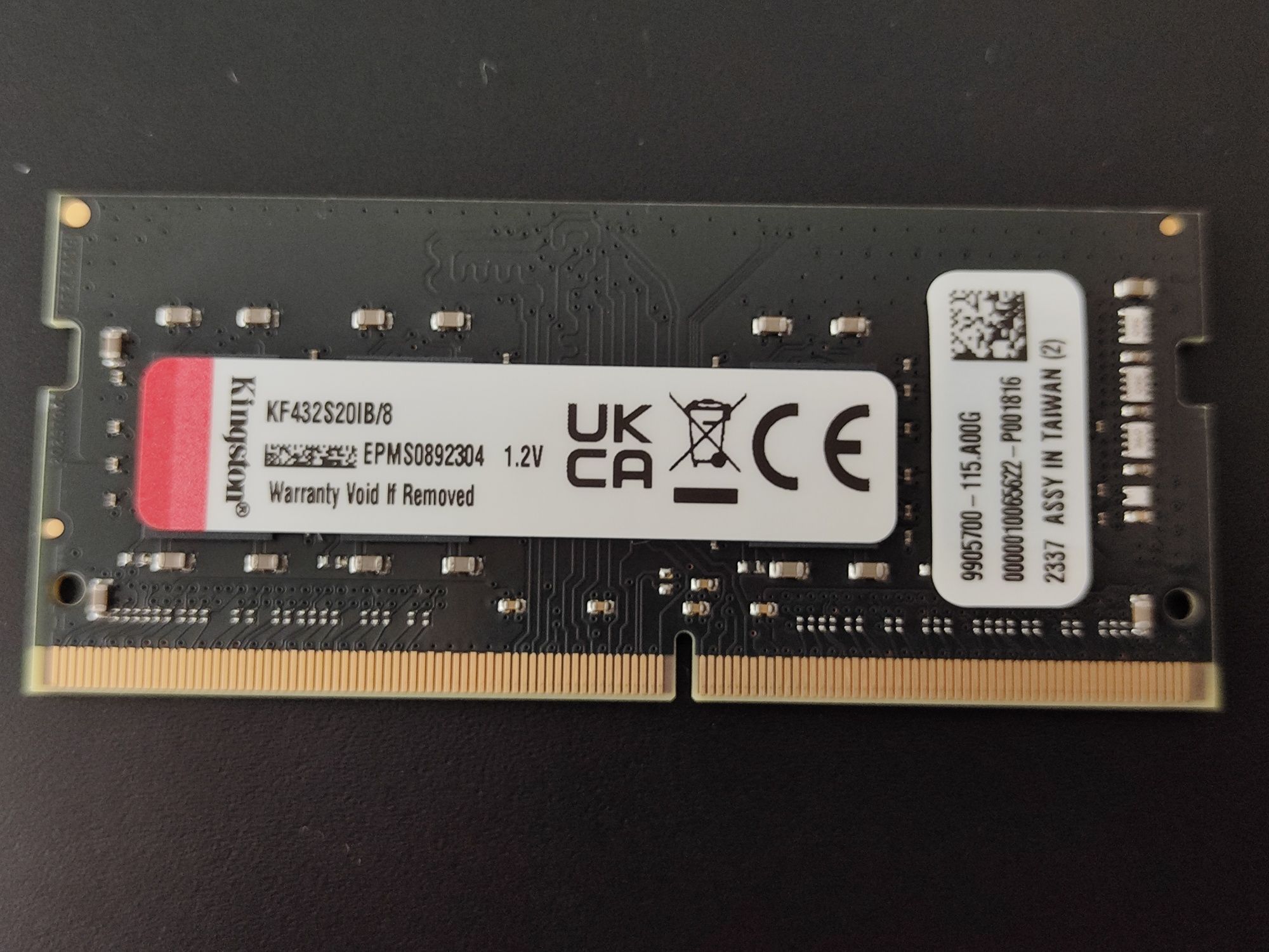 Оперативна пам'ять Kingston Fury SODIMM DDR4-3200 8192 MB PC4-25600