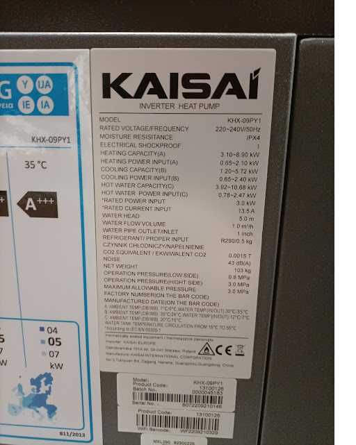 Pompa ciepła Kaisai KHX-09PY1 o mocy 9kW typu monoblok