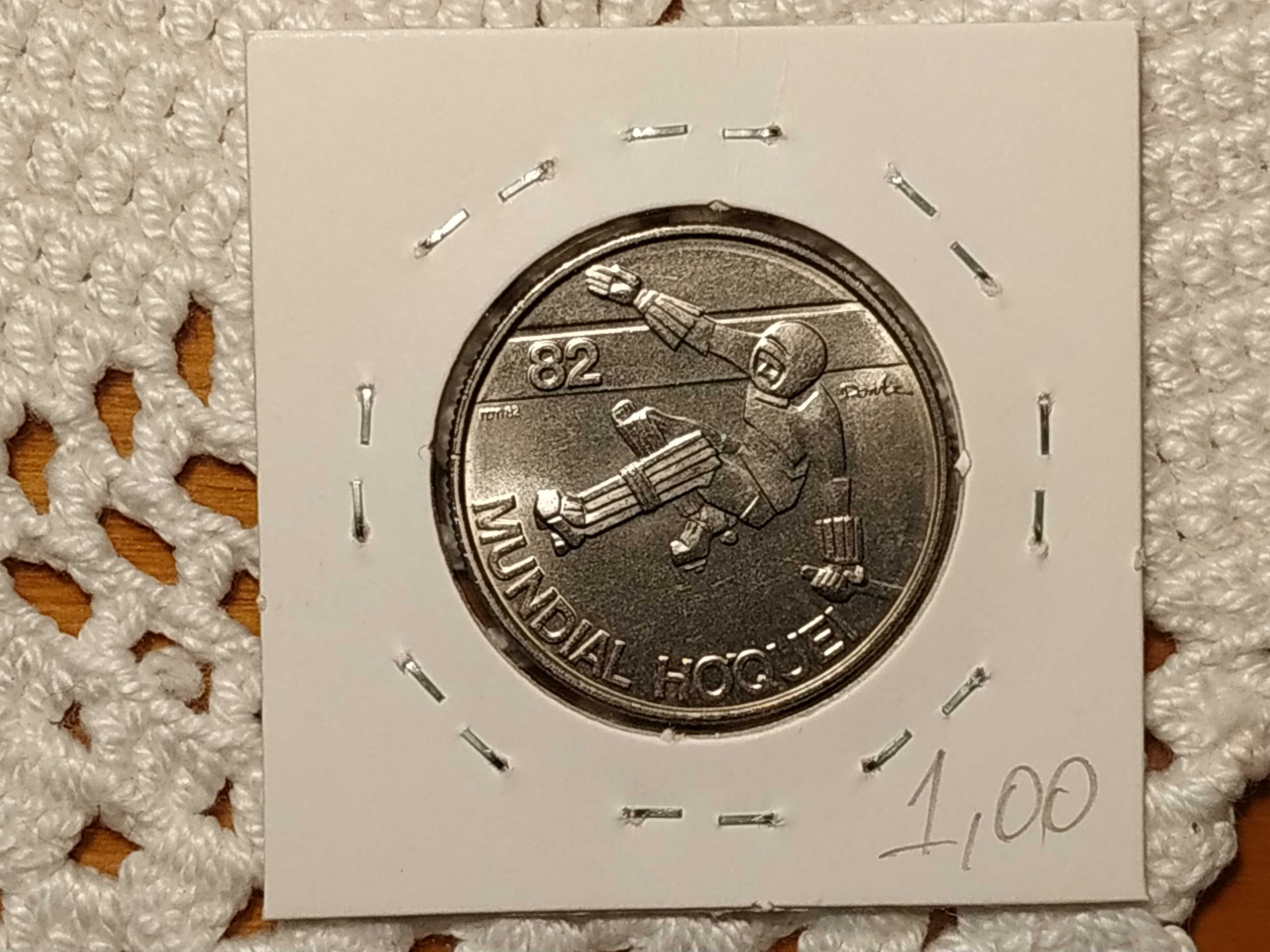 Portugal - moeda de 25 escudos de 1982 Mundial de Hóquei