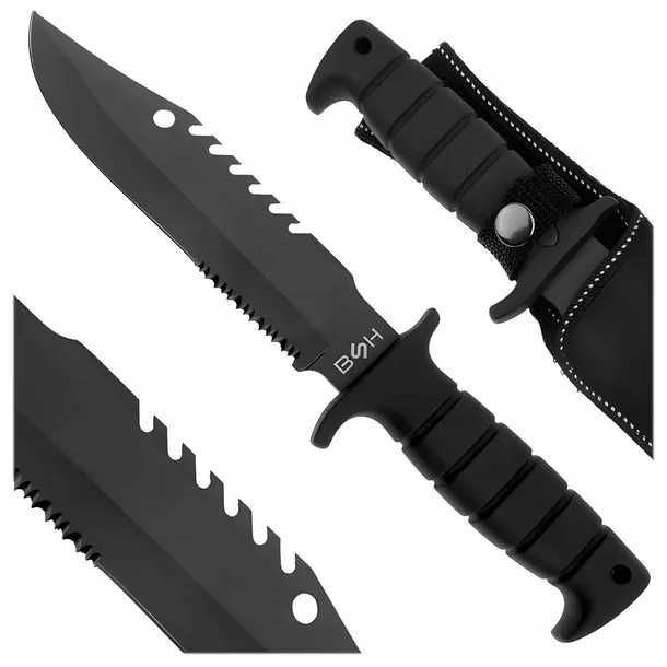 Nóż Taktyczny Rambo Piła 29cm Kabura Wojskowy Survival N293