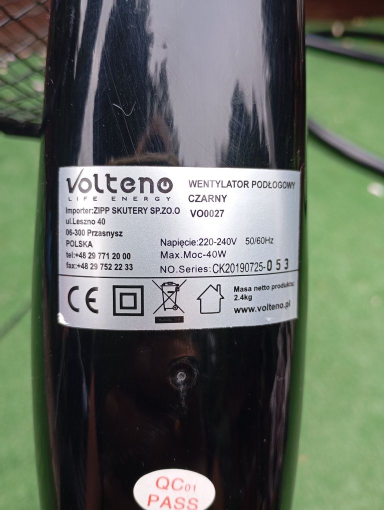 Wentylator podłogowy stojacy  czarny Volteno VO0027, moc 40W- niespraw