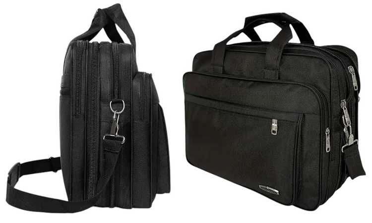 Torba na laptopa czarna 41/30/18/47 cm pogrubiony Oxford duża trwała