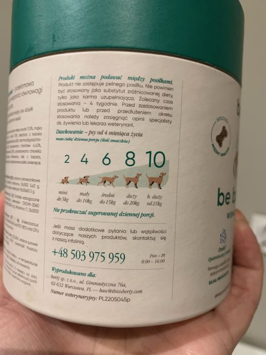 Berty psiuple suplementy dla psa be balanced na zdrowe jelita