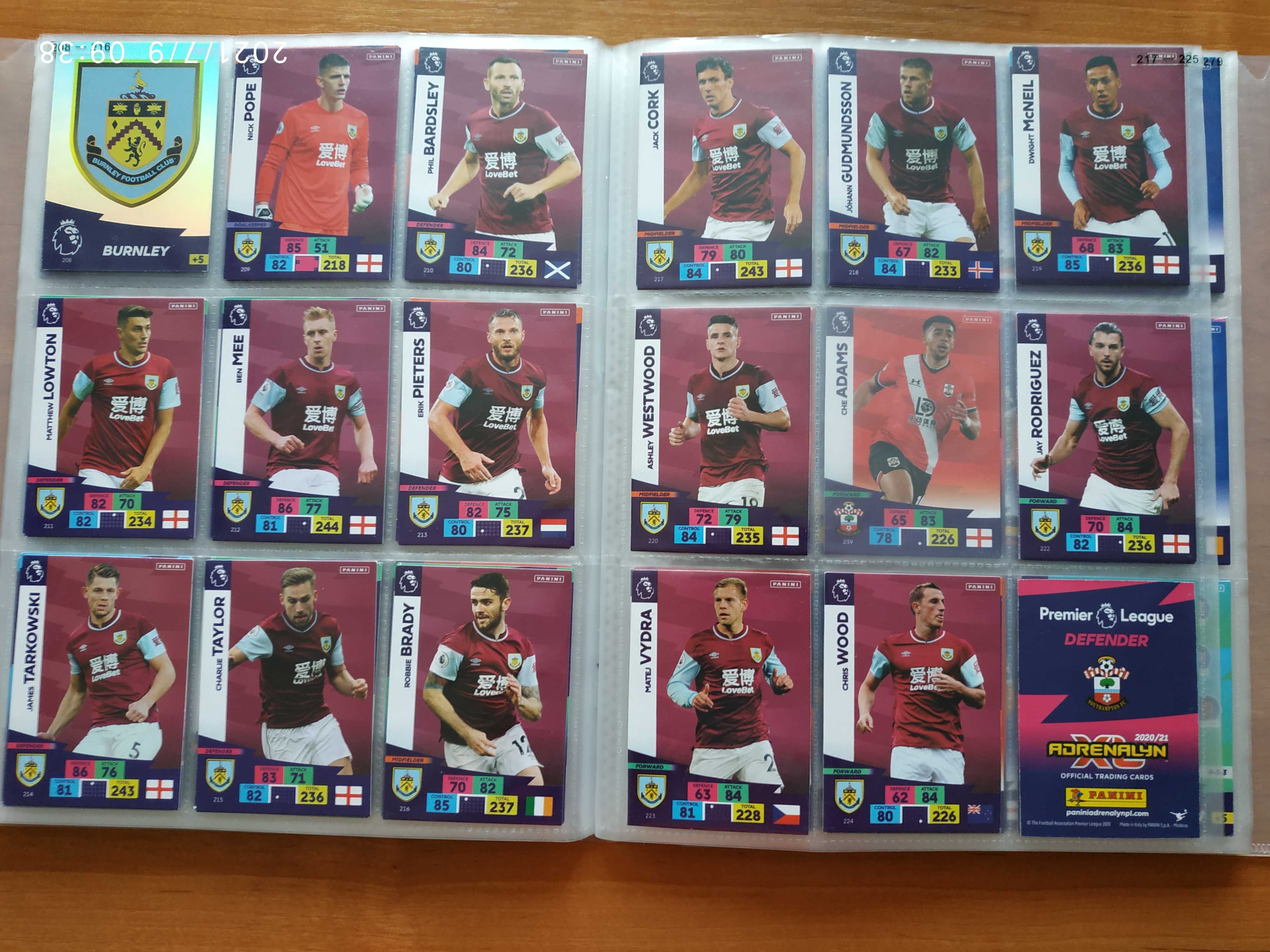 Zamienię karty z Panini Premier League 2020/2021