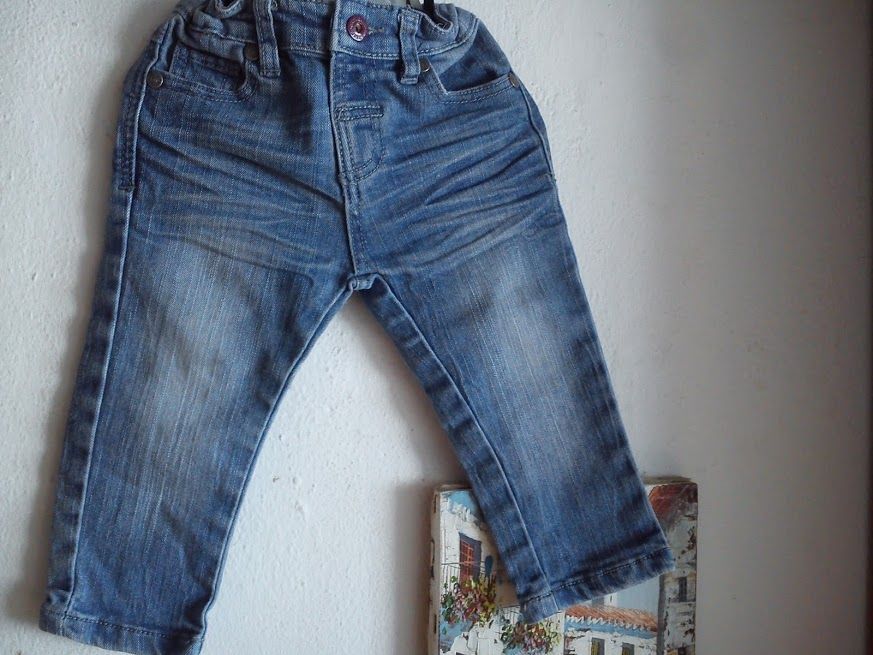 Calças de ganga de menina da marca Denim Tam:12 meses