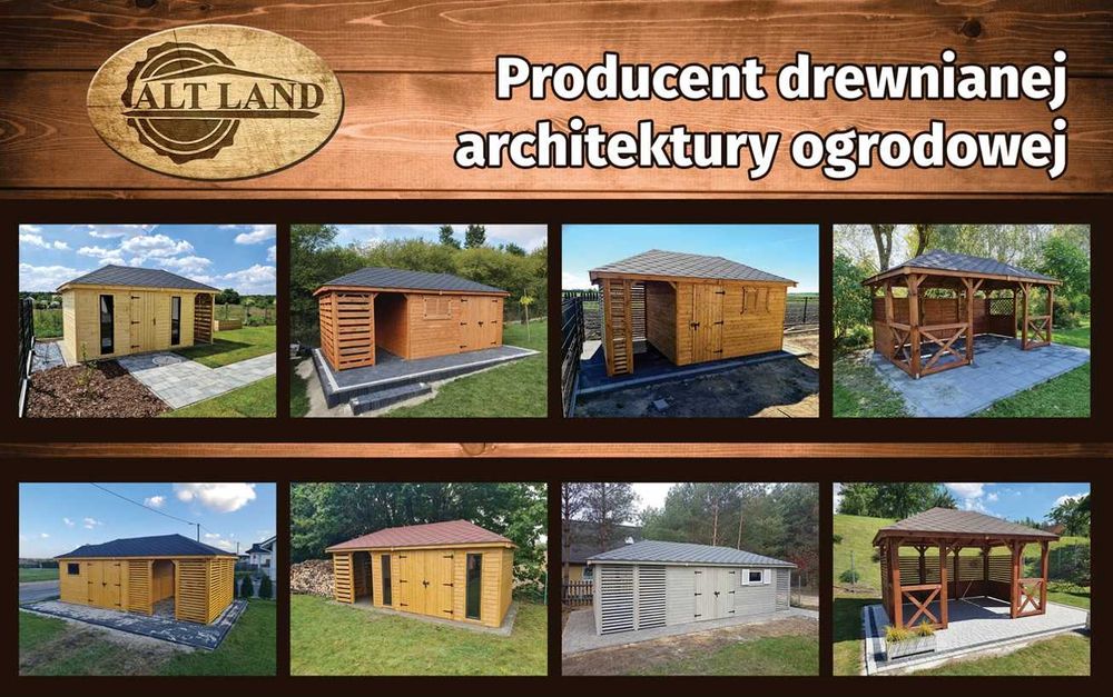 Domek narzędziowy 4x6 ogrodowy Domek drewniany Altana PRODUCENT