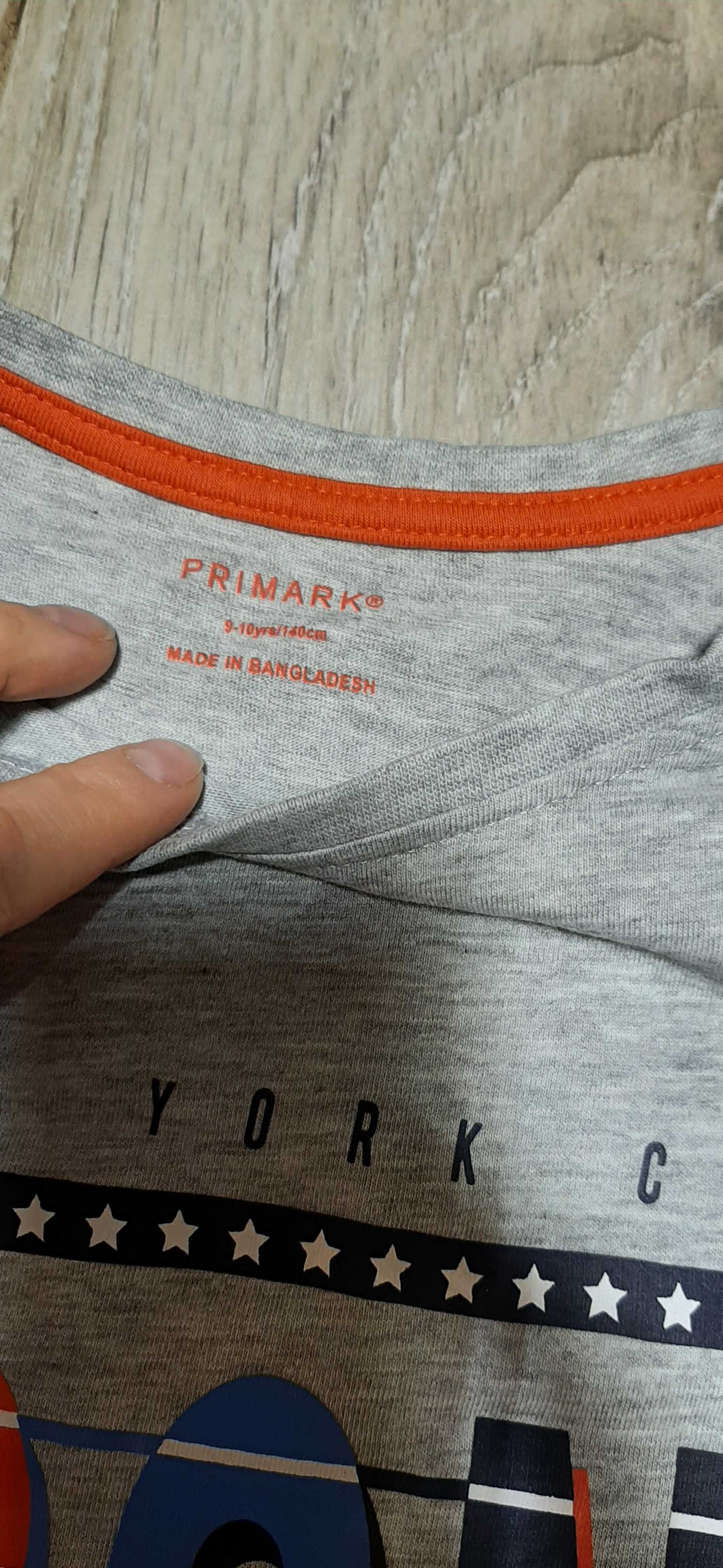 Koszulka t-shirt z długim rękawem szara 140 cm Primark