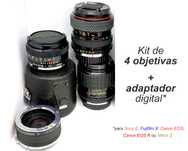 Kit objetivas Olympus + adaptador Sony / Fujifilm / Canon EOS / R / Ni