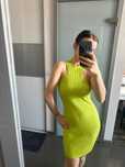 Sukienka PrettyLittleThing M 36 neon limonka zielona damska prążkowana