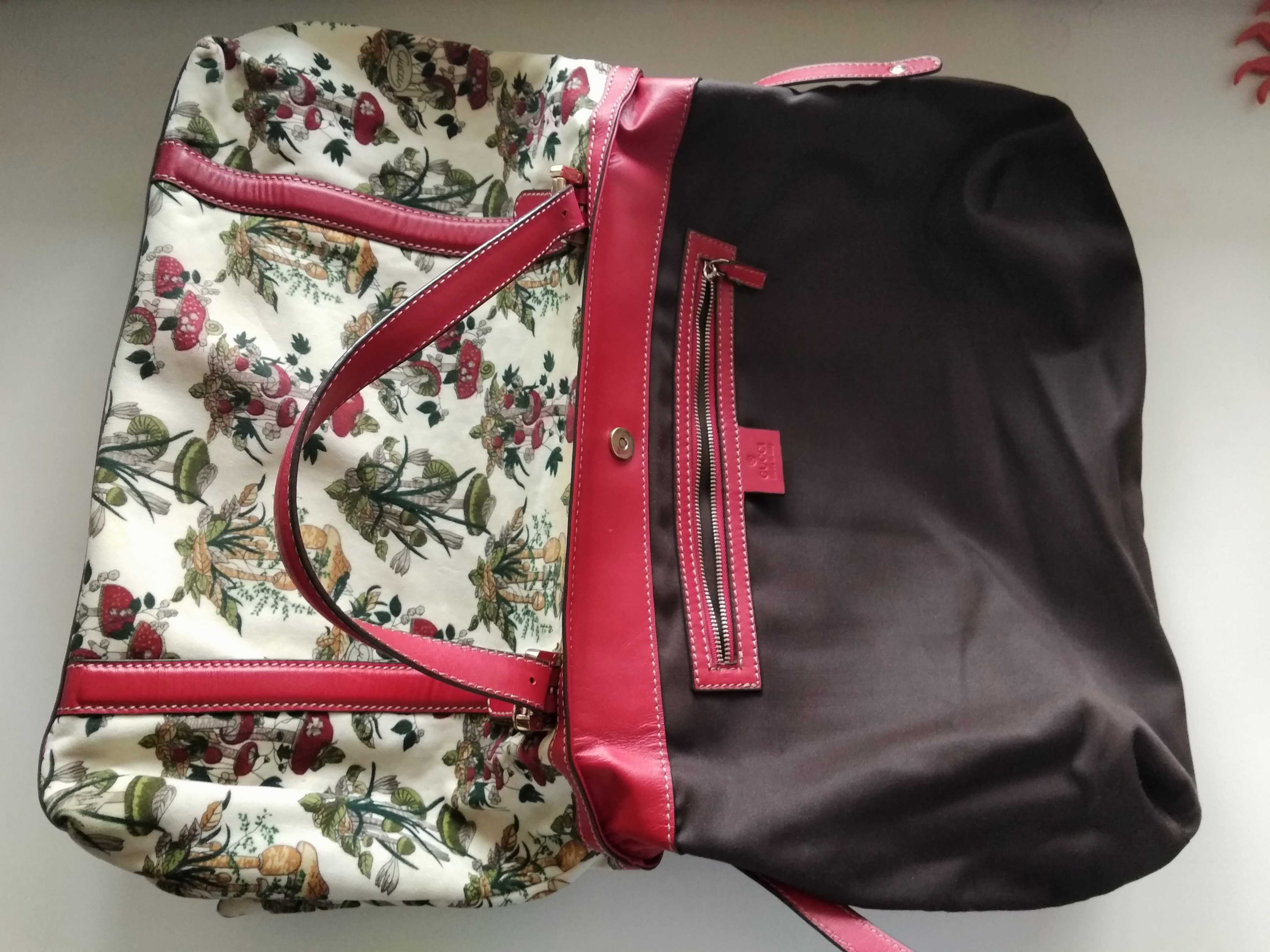 Сумка шопер Gucci, винтаж мухоморы