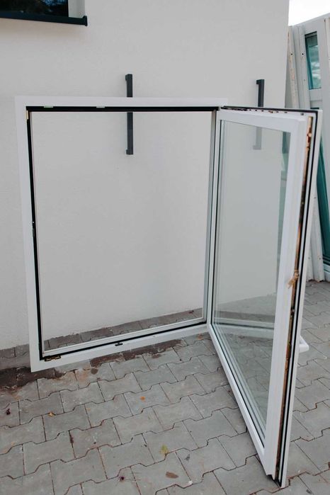 Okna używane 104x136 PCV Duży SKŁAD OKIEN Dowóz, balkonowe, tarasowe