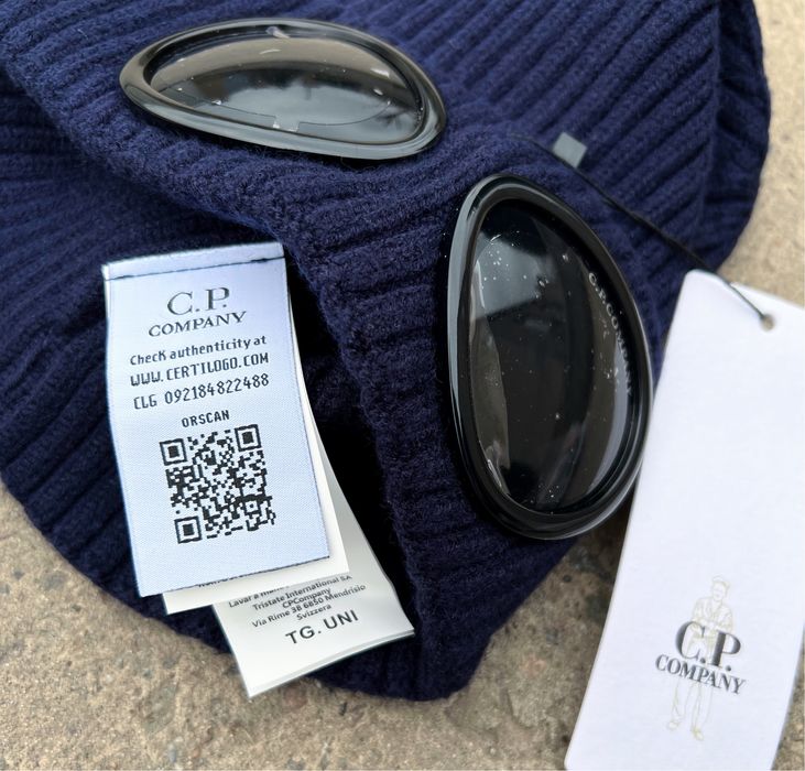 Шапка синя Шапка CP Company Шапка синяя Шапка вʼязана