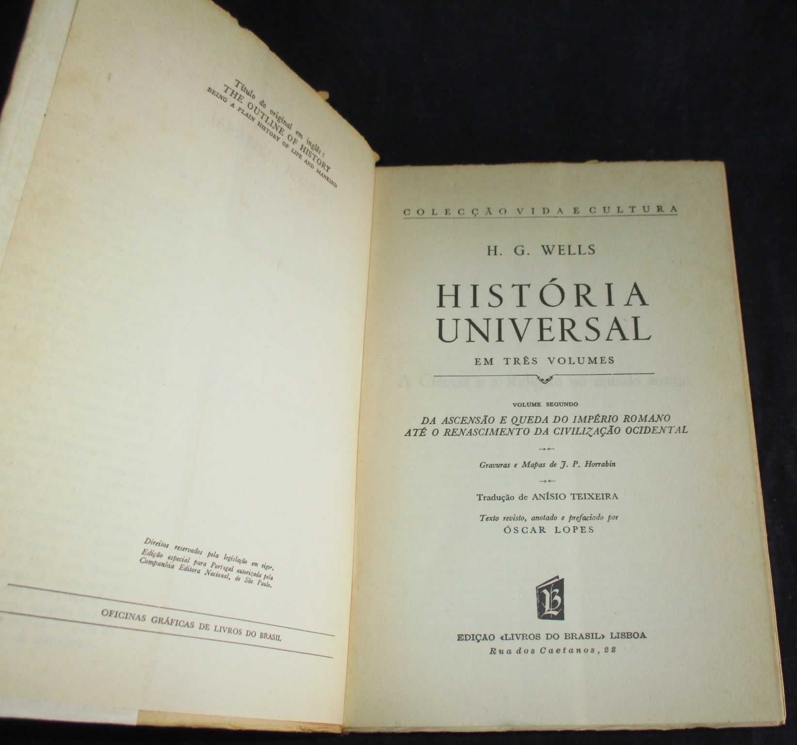 Livro História Universal H. G. Wells 2 Volumes