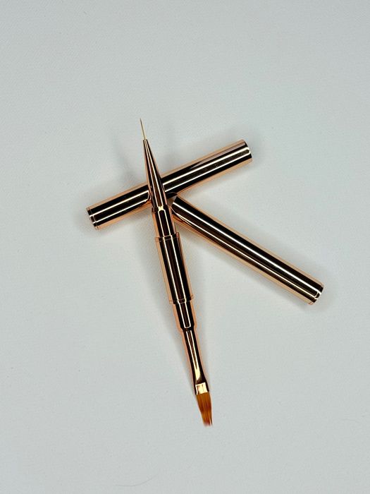 Pędzelek Pędzel Dwustronny Do Zdobień Żelu złoty