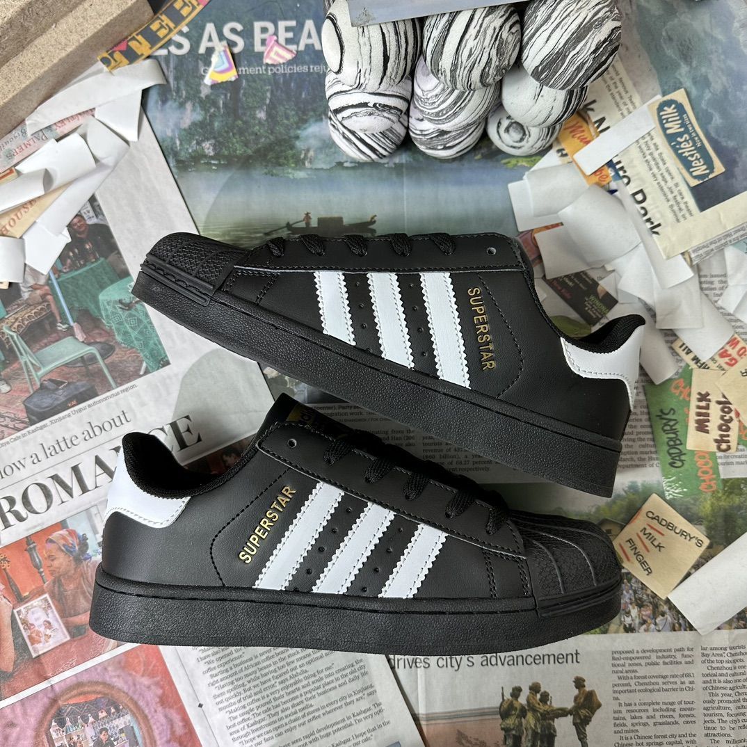 кроссовки adidas superstar black  суперстары rap sk8