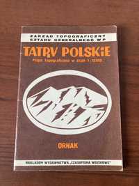 Tatry Polskie Mapa topograficzna Ornak