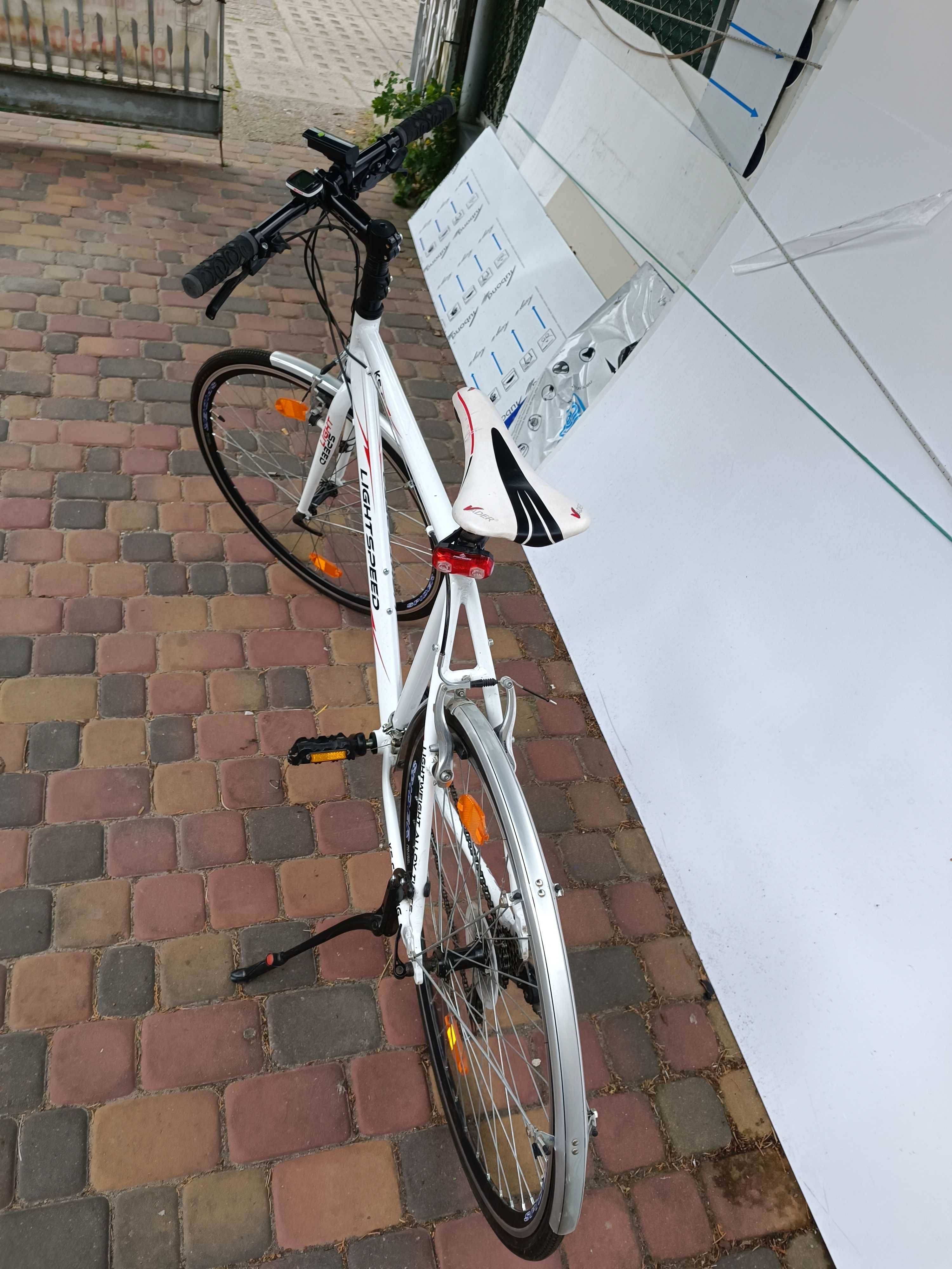 Rower ALUMINIOWY Niemiecki Męski 28" Lekki Biały + DODATKI + Upominek