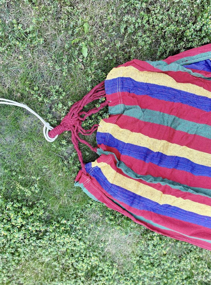 Nowy hamak kolorowy w worku 200x100cm działka wiosna lato ogród leżak