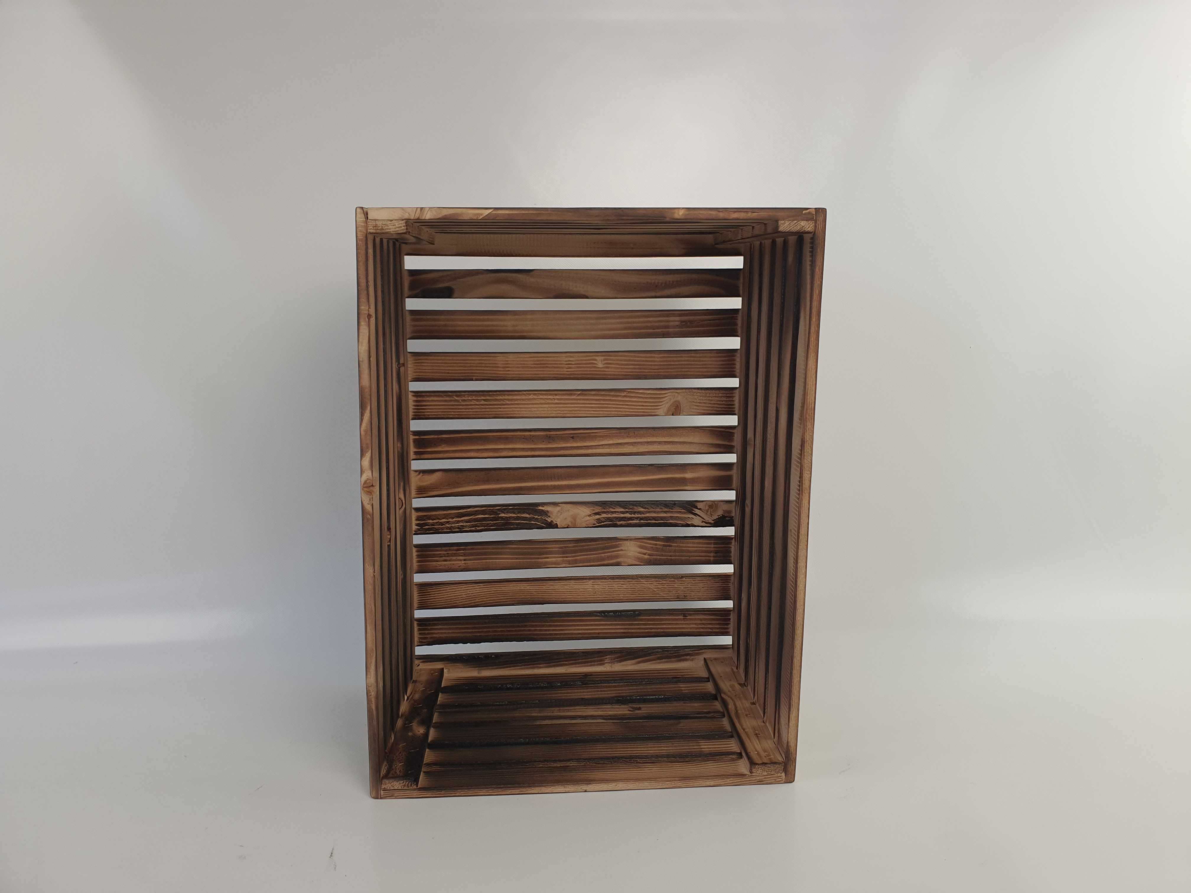 Skrzynka drewniana opalana PREMIUM półka dekoracyjna 40x30x20 rozm. XL